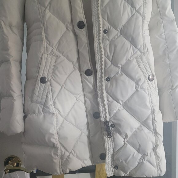 Espirit White Long Puffer Down Filled Ladies Winter Coat with Removable Hood - Picture 3 of 16